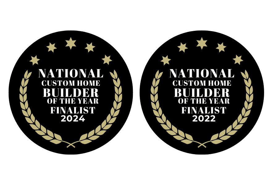 National Association of Home Builders Custom Home Builder of the Year finalist badge for 2022 and 2024.